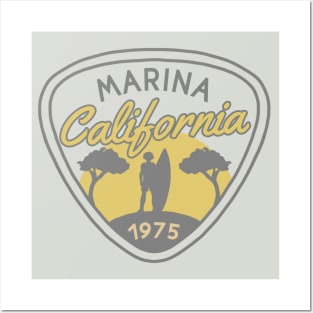 Marina California 1975 Surfer Posters and Art